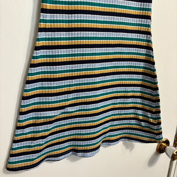 Urban Outfitters Striped Tie Shoulder Ribbed Mini Dress Retro Y2K Multi-Color XS - Picture 9 of 11